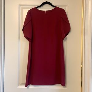 Pink magenta shift dress with gold zipper